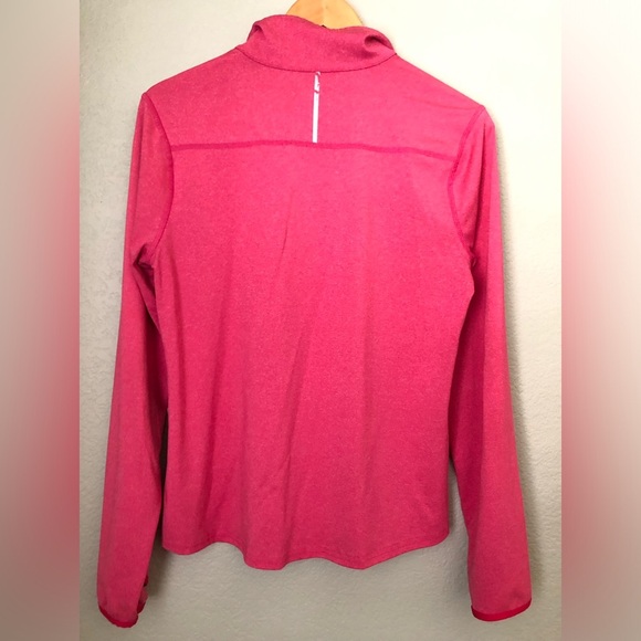 Danskin Dri More pink fuchsia long sleeve thumb holes sport zip pullover Large? - Picture 2 of 7